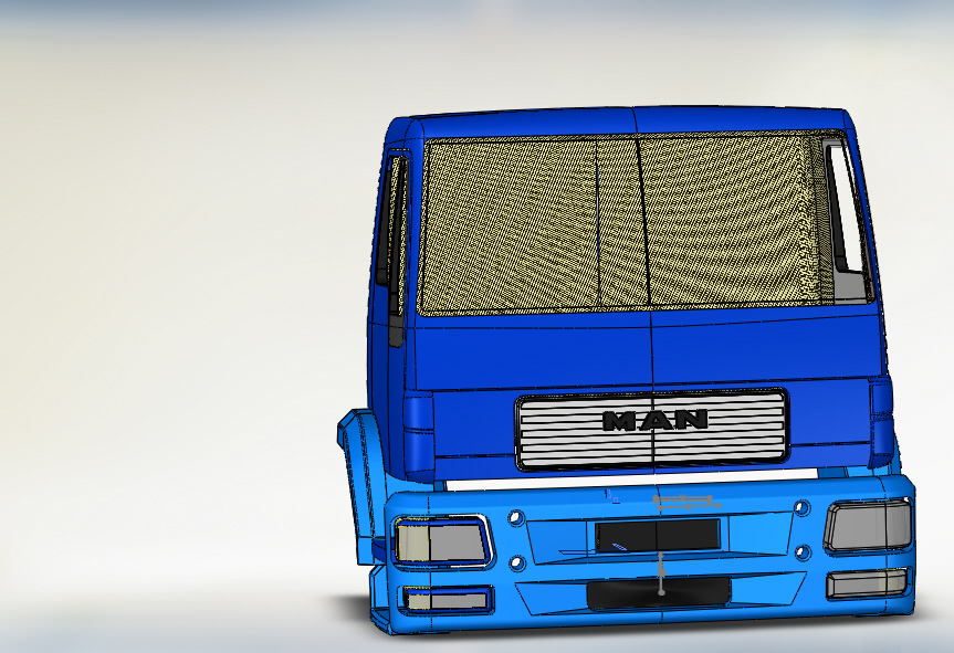 Man 重型卡车车头sw模型